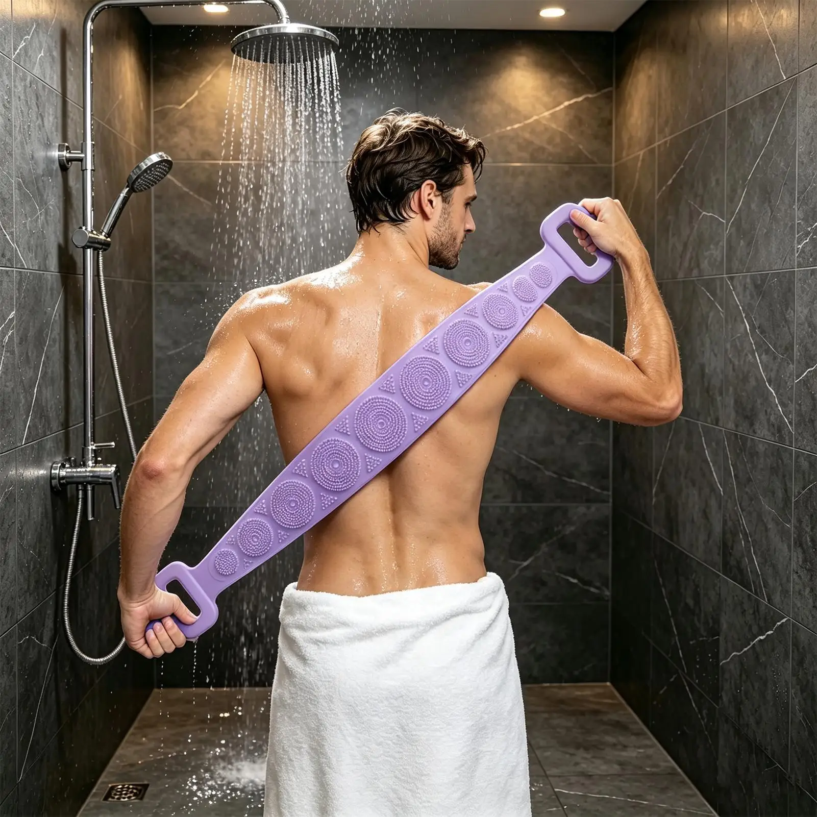 Body Sponge Silicone Back Brushes Bath Towels Scrubber Rubbing Back Peeling Massage Shower Belt Extended Skin Clean Brushes