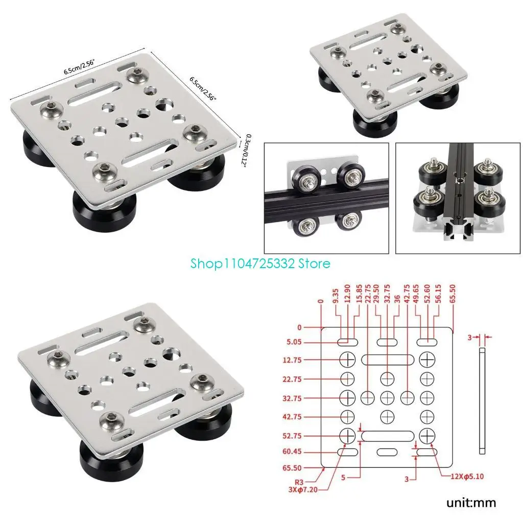

P5EA Алюминиевые профили Аксессуары для принтеров с пластиной для ЧПУ и детали 3D-принтера с черным колесом Аксессуары для