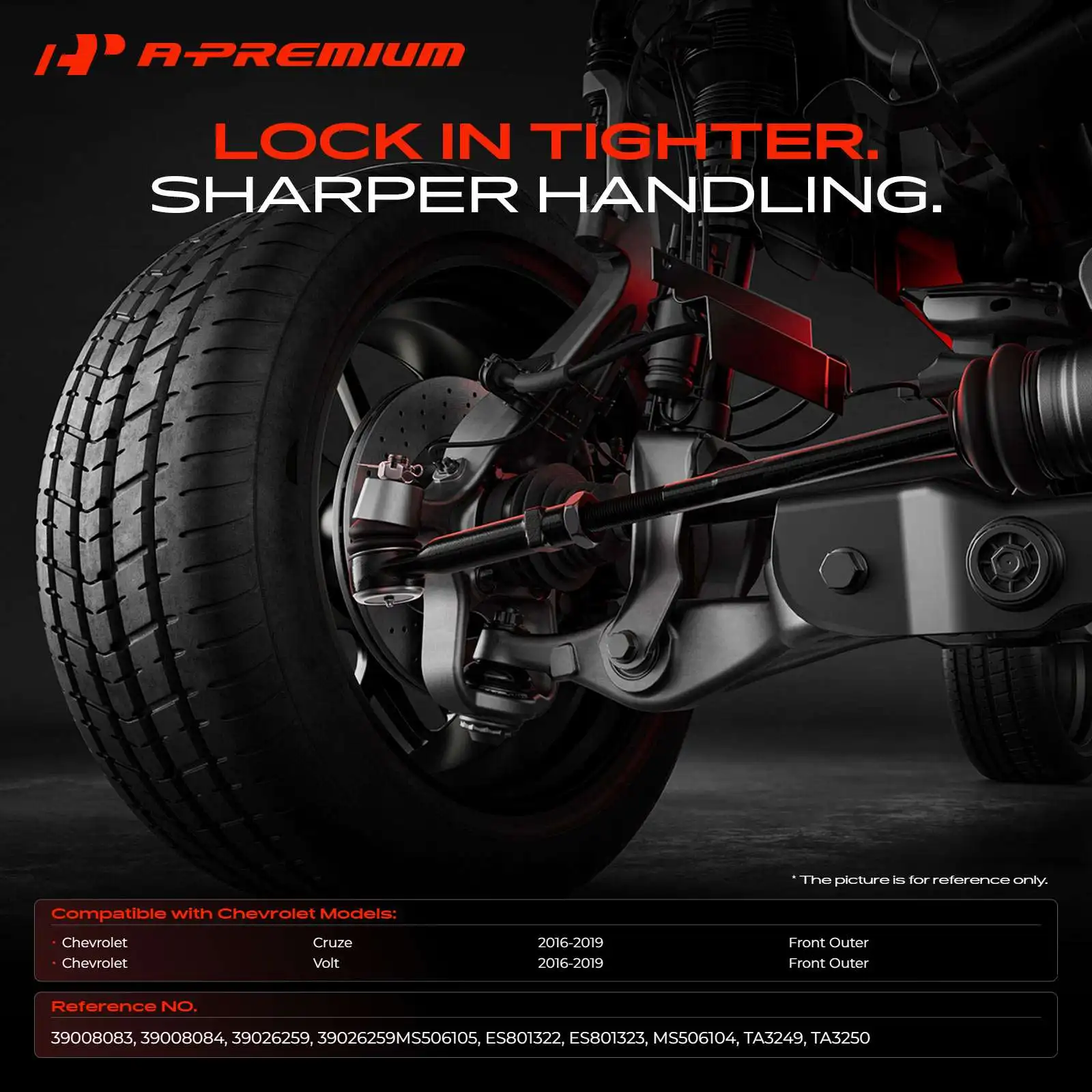 A-Premium 2x Front Left & Right Outer Tie Rod End for Chevrolet Cruze Volt 2016-2019