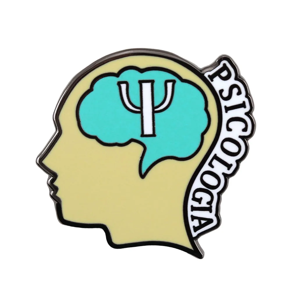 Broche de Esmalte Símbolo Psi Psicologia: Presente de Formatura para Estudantes de Psicologia, Distintivo de Conscientização sobre Saúde Mental