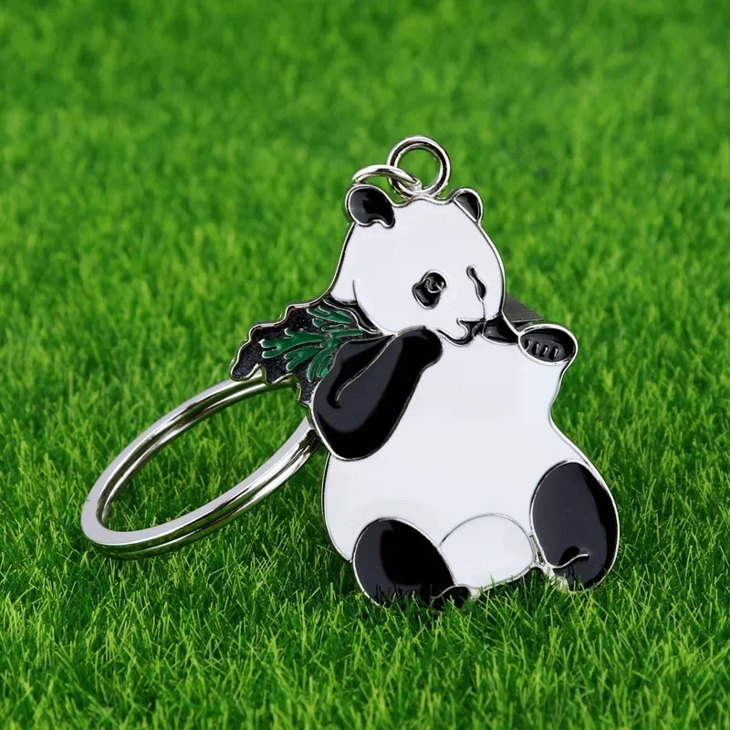 Car Keychain Cartoon Cute Panda Keyrings Personalized Creative Simplicity Book Favorite by men and women Bag Pendant Gift