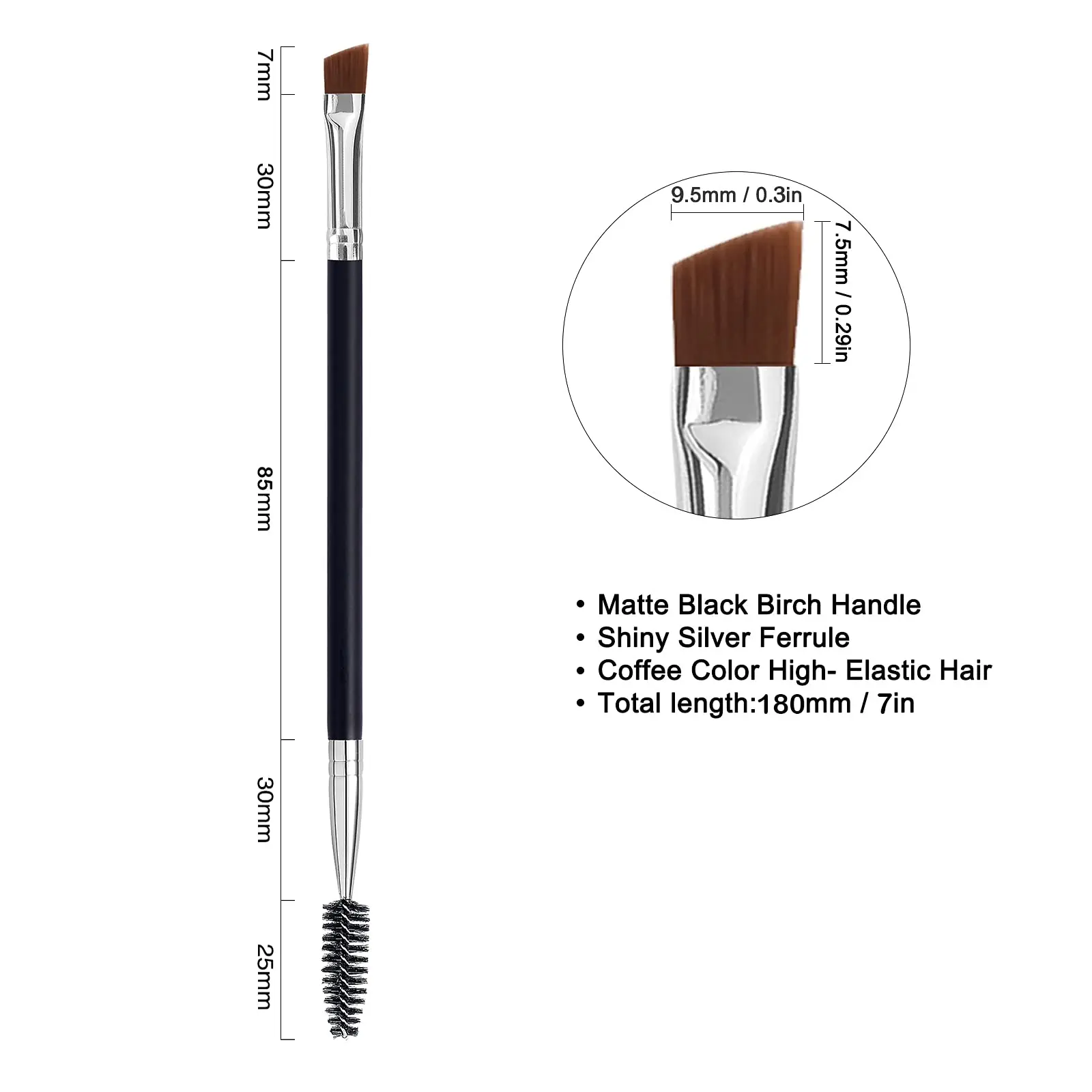 1/2 Uds cepillo para cejas peine para pestañas doble extremo en ángulo y cepillo Spoolie 2 en 1 herramientas de cepillo de maquillaje de belleza para cejas