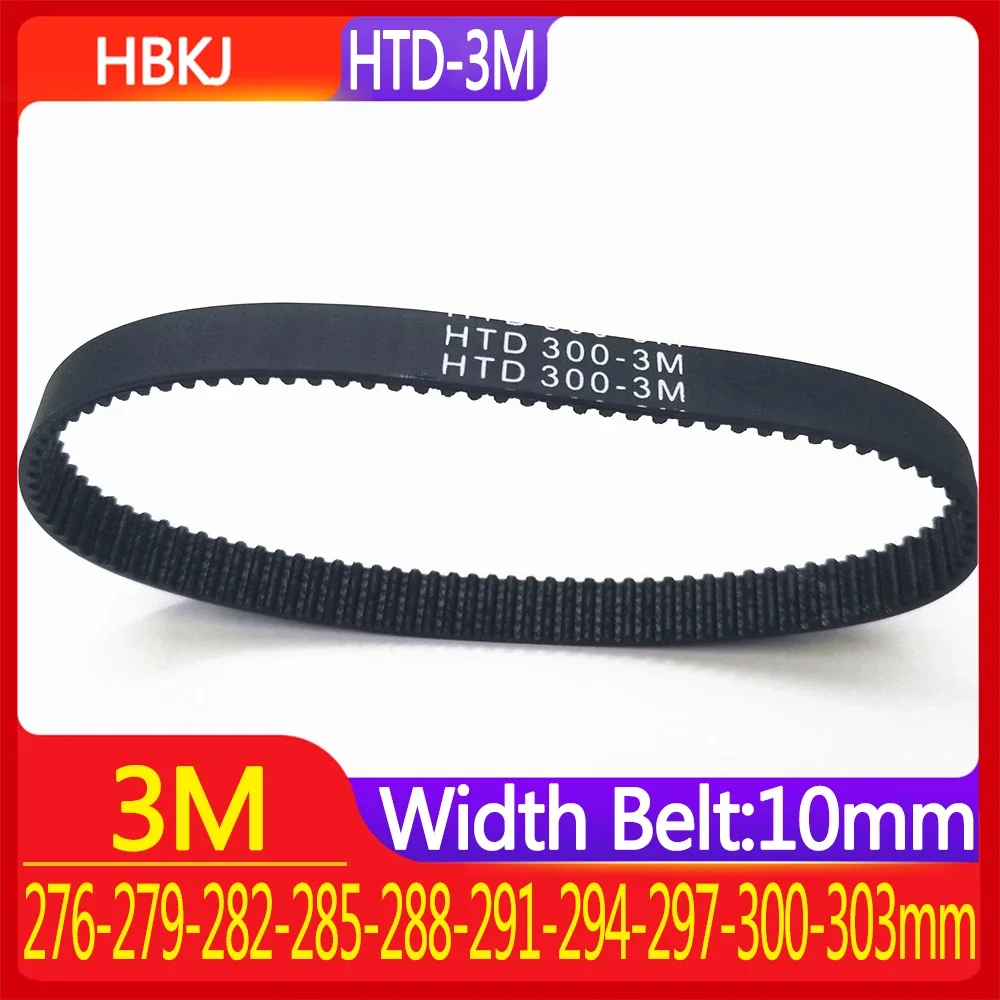 

HTD-3M Synchronous Timing Belt Pitch Length 276-279-282-285-288-291-294-297-300-303mm Rubber Closed Width 10mm