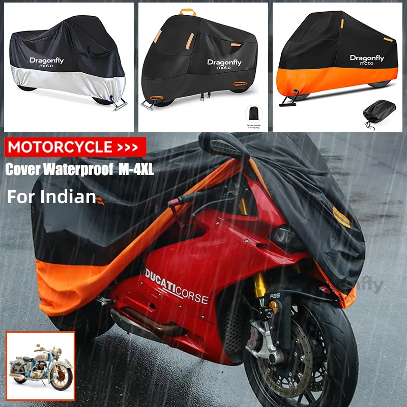 Dragonfly Motorcycle Waterproof Cover For Indian FTR 1200 S FTR1200 Carbon / Rally Chief VINTAGE Scout All Season Dustproof UV