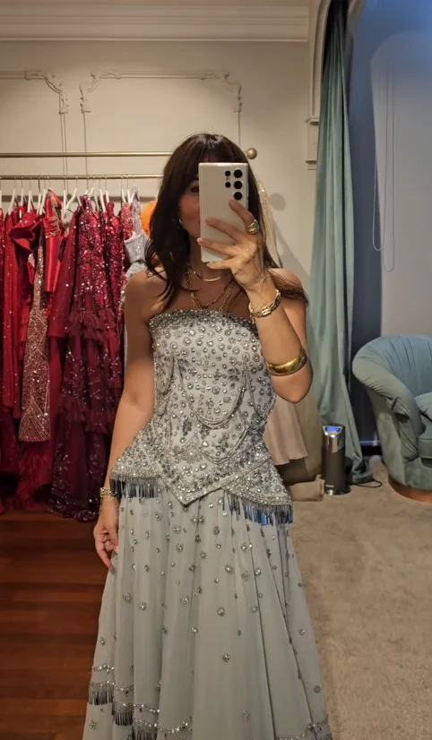 Vestidos de noche personalizados con votos de talla grande, cristales hechos a mano, cuentas, borlas, largo hasta el suelo, sin tirantes, sin mangas, vestidos de medianoche