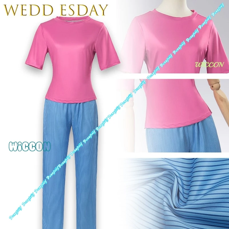 

Костюм для косплея Esday, розовый спортивный костюм, синие брюки, каваи, готика для Хэллоуина, Рождества, аниме, вечеринки