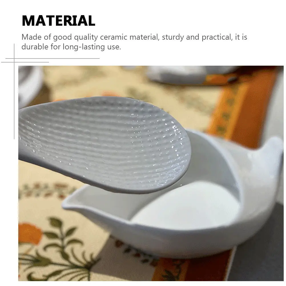 

Rice Spoon Bowl Ceramic Storage Stand Exquisite Multi-Use Kitchen Gadget Organizer for Spoons Forks Chopsticks