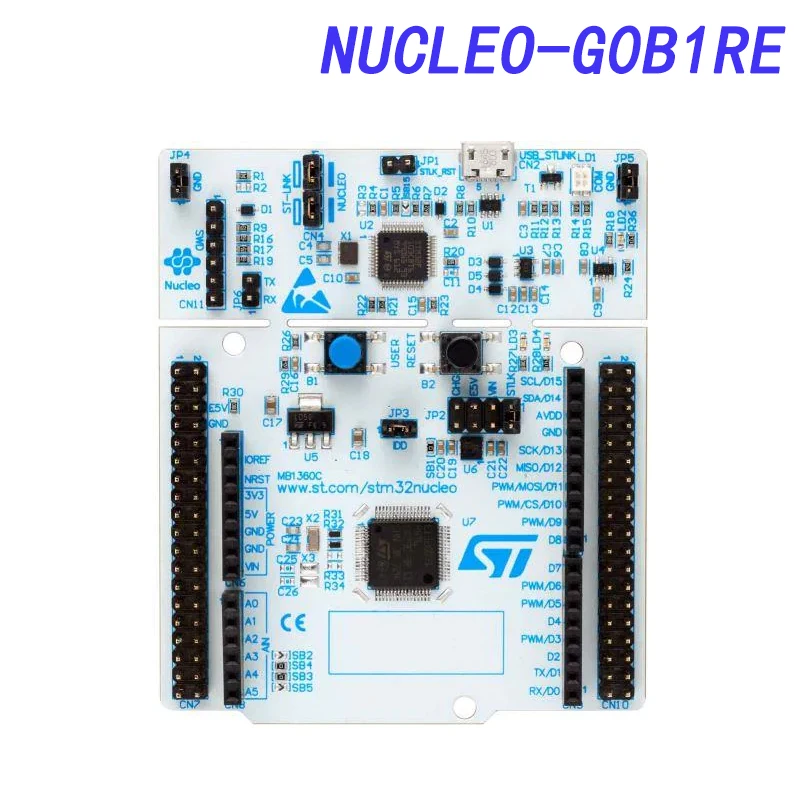 

NUCLEO-G0B1RE Development Boards & Kits - ARM STM32 Nucleo-64 development board with STM32G0B1RE MCU