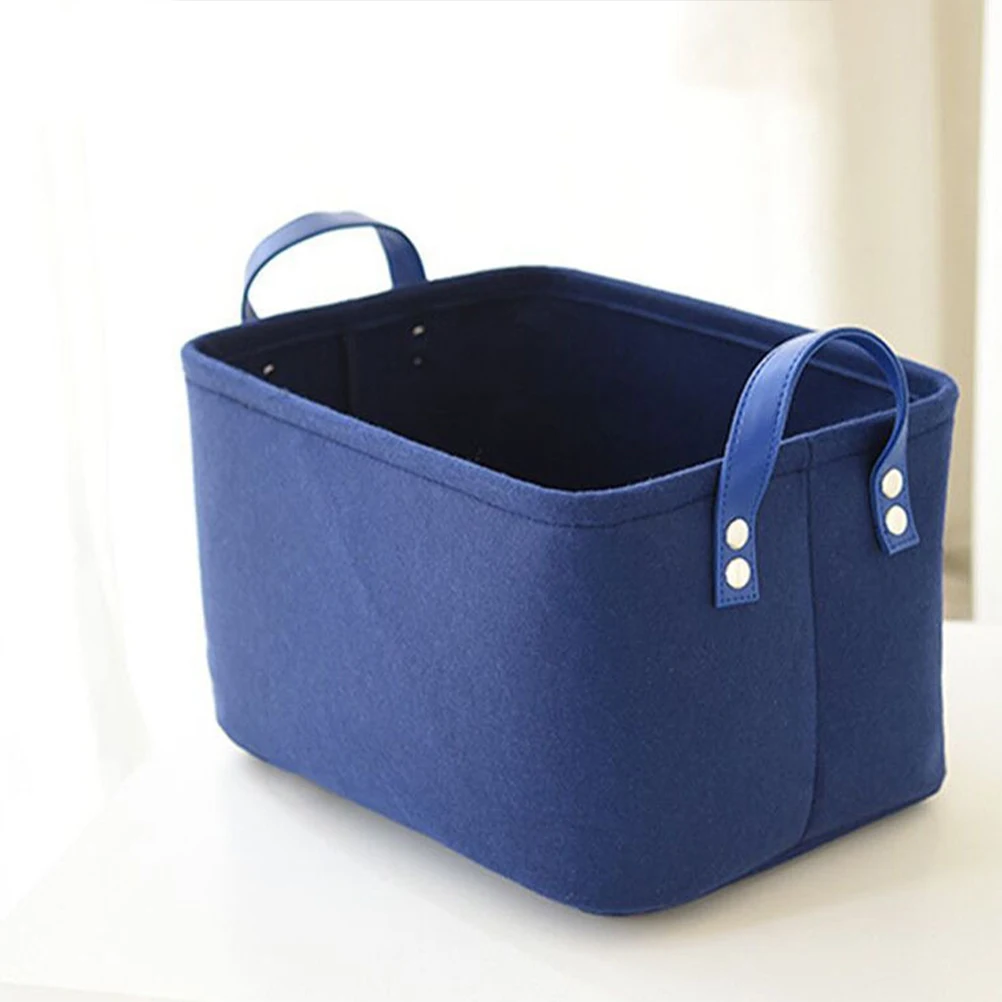 

Felt Storage Basket Portable Premium Sundries Organizer Desktop Household Basket Creative Nonwovens Container Simple Light Grey