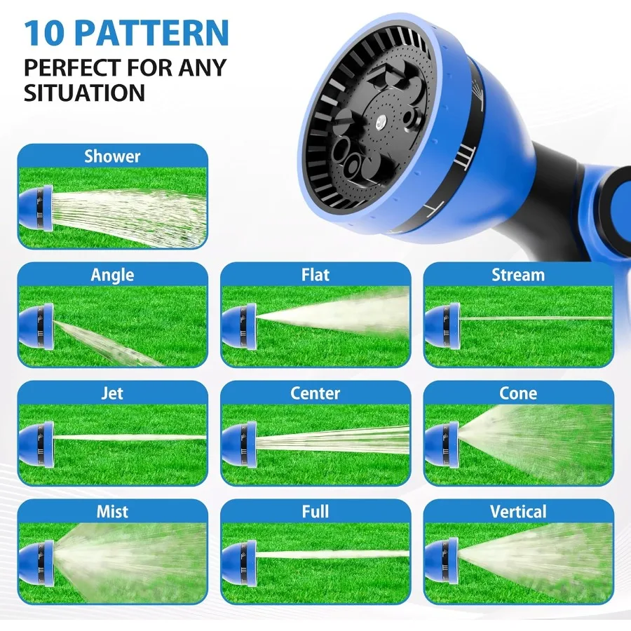 Enrouleur de tuyau d'arrosage rétractable basé sur les États-Unis, 1, 2 po x 50 pieds, connexion rapide, pulvérisateur à 10 motifs pour l'irrigation extérieure dans le mur