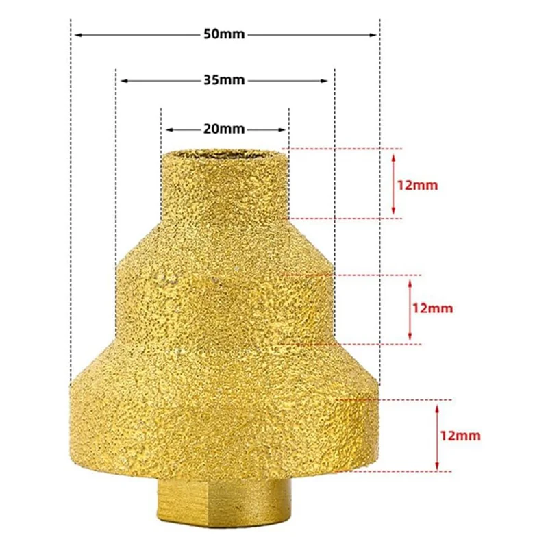 ABUL-3Pc 20-35-50mm diamante chanfro broca ângulo moedor viu m10 rosca para ampliar telha de mármore alvenaria porcelana de concreto