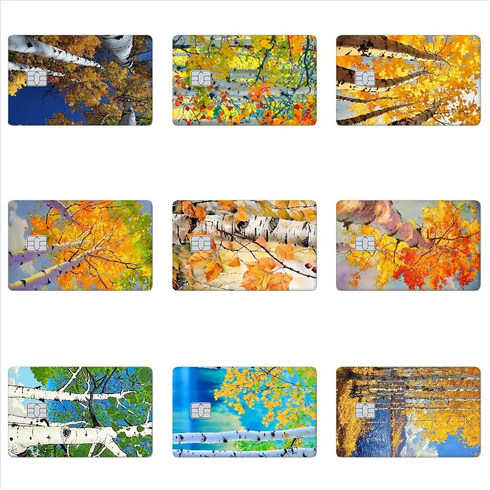 Birch Card Stickers Cartoon Decorative Small Waterproof Chip 4PCS Card Sticker New Anti-Scratch