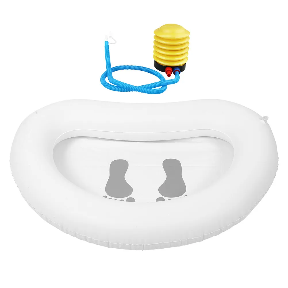 

1Set Inflatable Foot Bath PVC Multi-Functional Portable Foot Soaking Tub for Pool Spa Beach Outdoor Camping Rinsing Cleaning