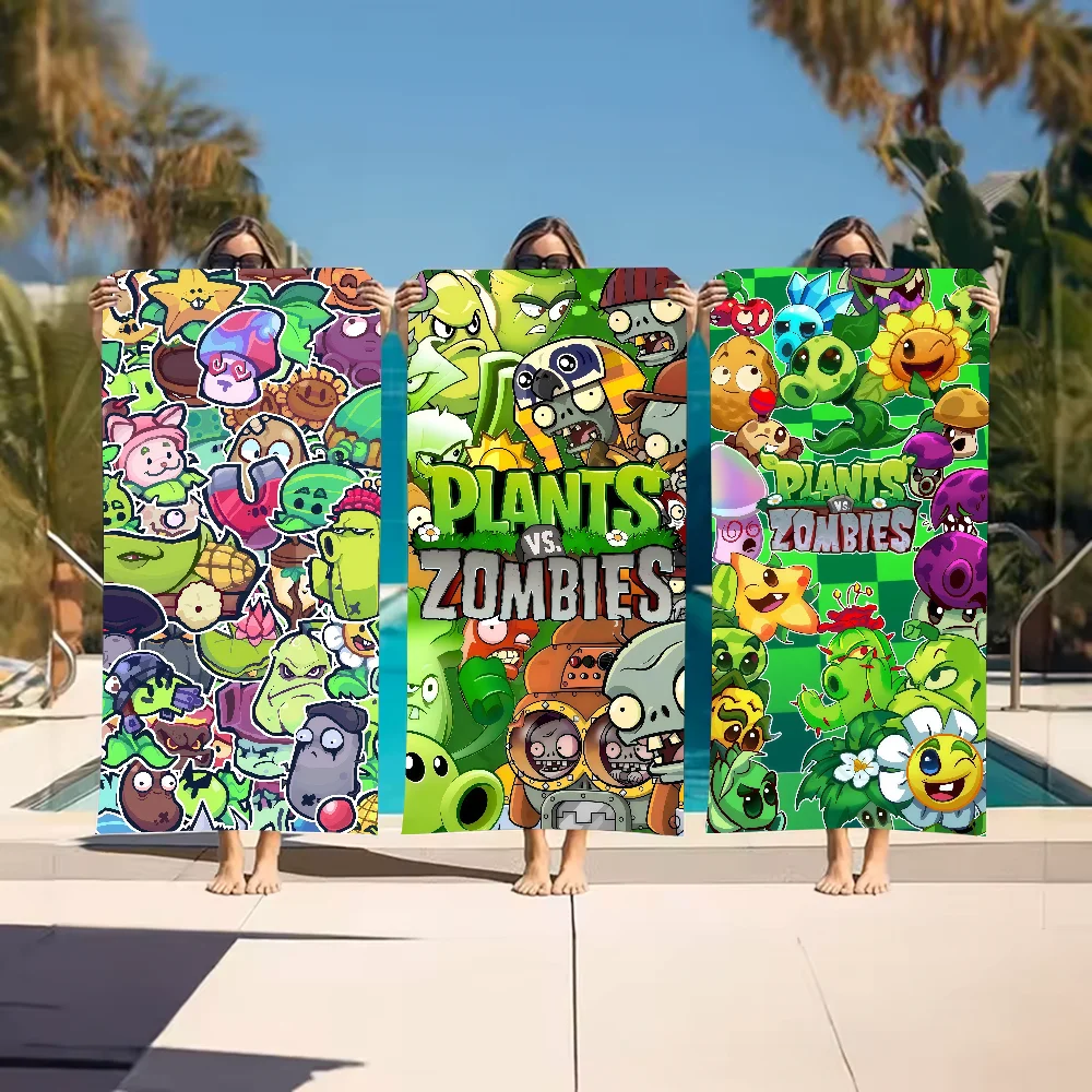 P-Plants vs Z-Zombies-S Game Towel Sports Quick Dry Travel Camping Gear Sandproof Soft Light Large Beach Towel