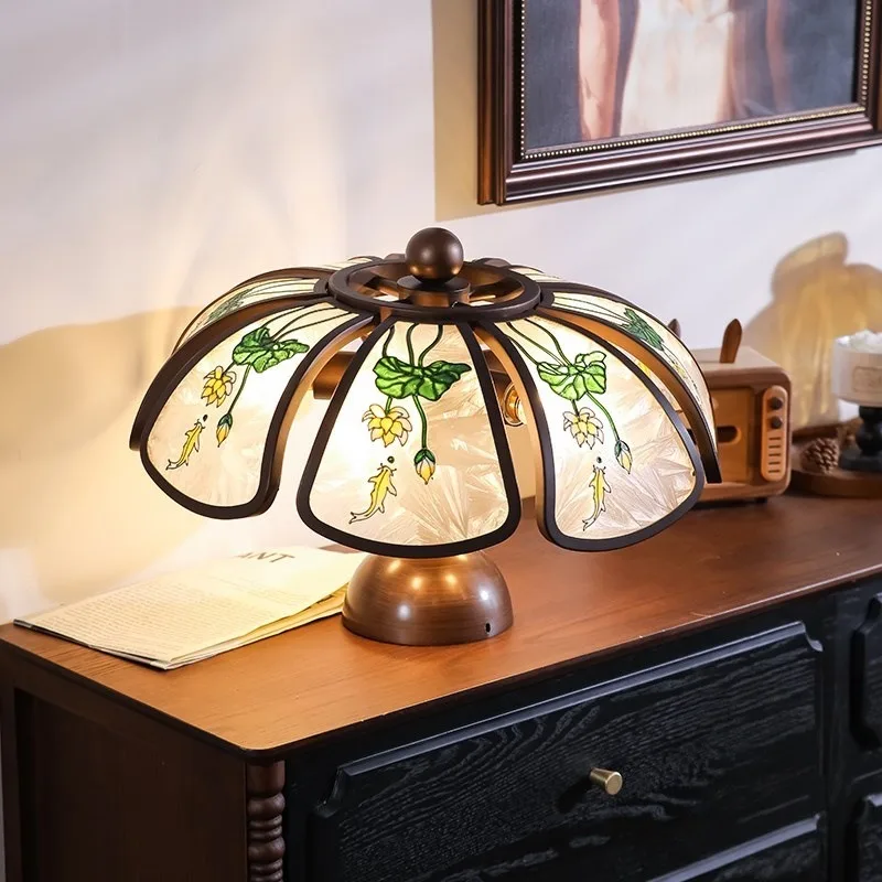 Medieval bedroom ceiling light advanced sense creative enamel color simple American retro ceiling light