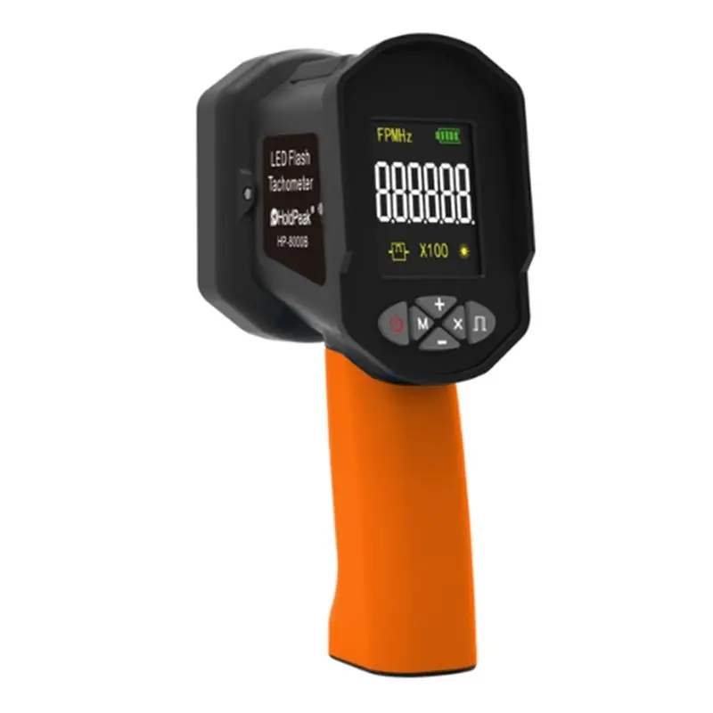 

A13F-Digital Handheld Stroboscope 60-99999 FPM Non Contact Strobe Tachomete High Accuracy 0.001% LED Flash Tachometer
