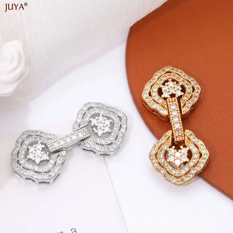 JUYA Zircon Crystal Clasps Hooks Connector Closures Fasteners For DIY Handmade Bracelets Necklaces Jewelry Making Accessories