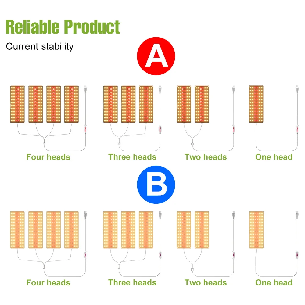 USB DC5V LED نمو النبات ضوء الطيف الكامل الكم مجلس زراعة مصباح 1/2/3/4 رئيس عكس الضوء 8/12/16 ساعة توقيت السيارات تشغيل/إيقاف