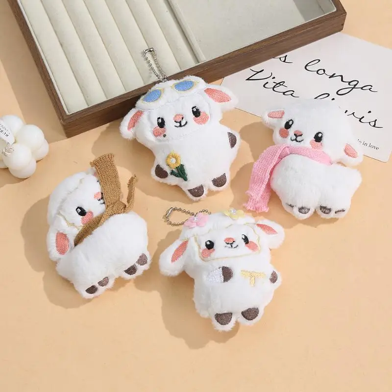 Plush Fluffy Sheep Keychain Cute Kawaii Soft Design Backpack Pendant Perfect Graduation Gift for Classmates