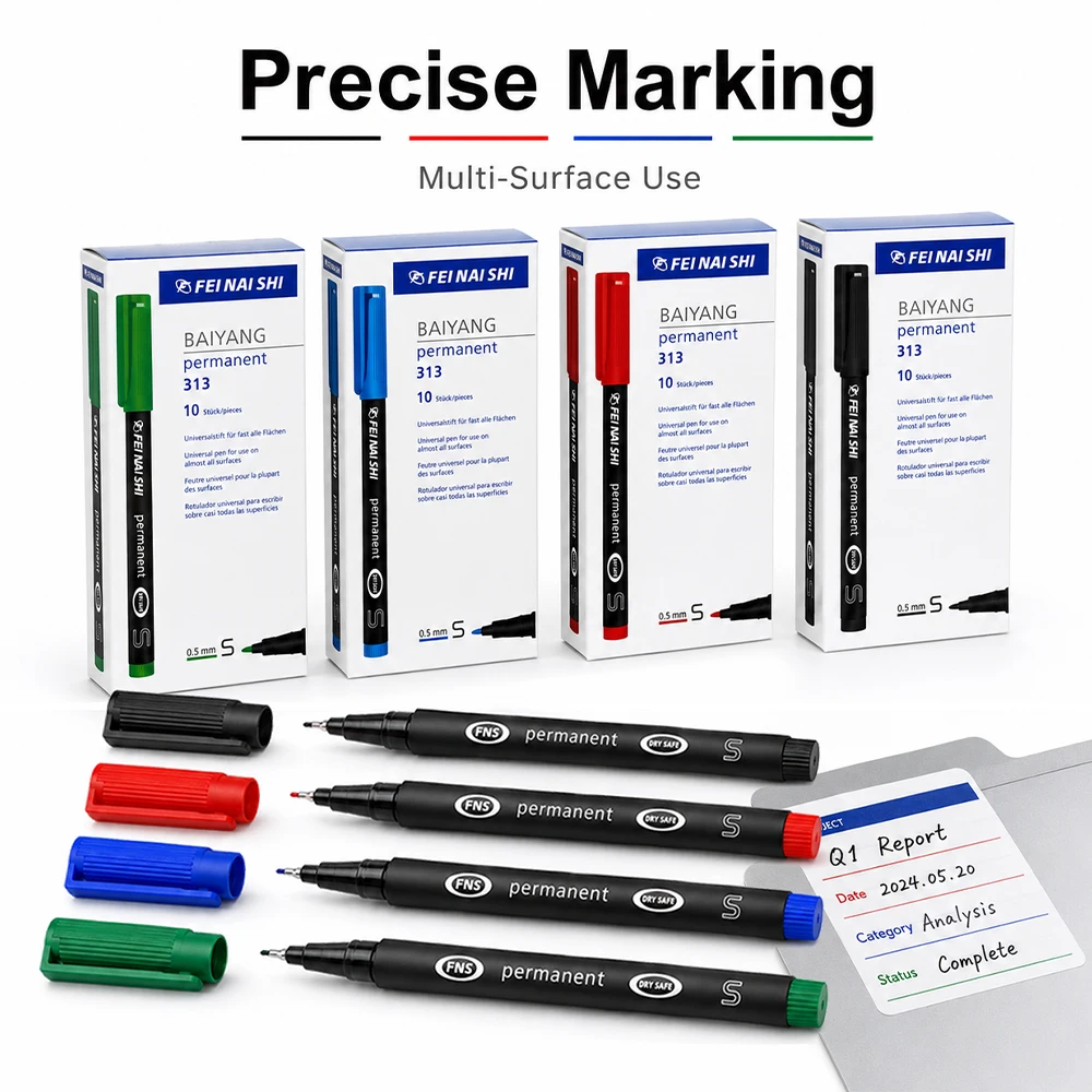 2/4/10/12 Pcs Fine Tip Permanent Markers Waterproof Fade Resistant Illustration Design Manga Office School Home DIY Art Supplies
