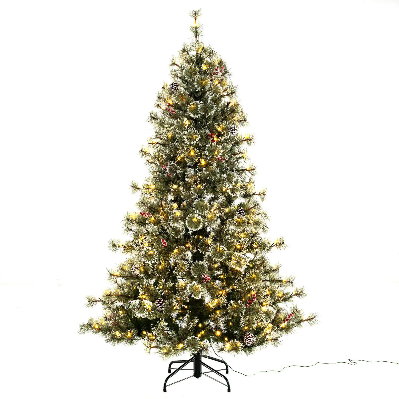 6 FT Artificial Christmas Tree w/ 360° Quick Power Connector 598 Pine Needles