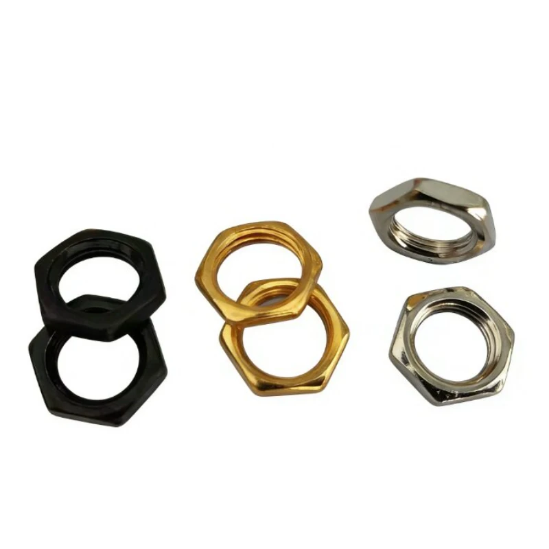 50Pcs M7*0.75*2mm Black Zinc Carbon Steel Hexagon Hex Thin Nut Fine Thread For Sound Console