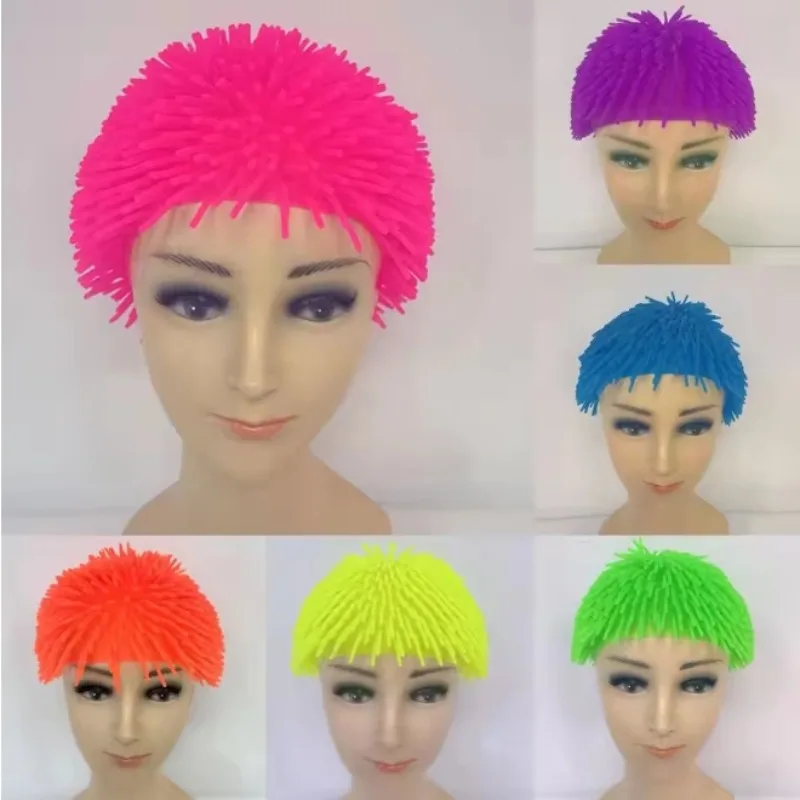 

Funny Headwear Cosplay Costume Spiky Ball Prank Hat Punk Soft TPR Wig for Women Men Girls Boys Halloween Carnival Party Headgear