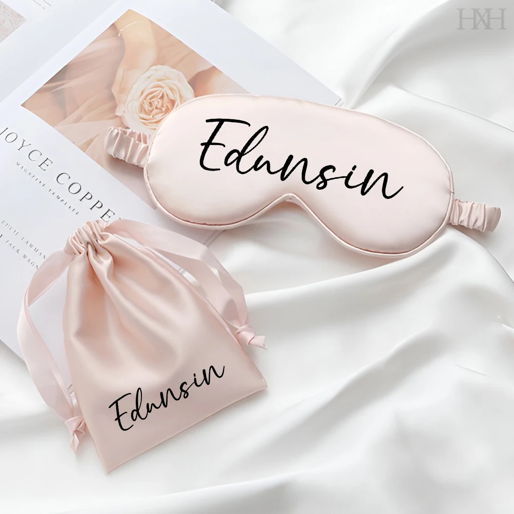 

Personalized Satin Eye Mask with Satin Bag Custom Wedding Gift for Bridesmaid, Bachelorette Party Gifts, Birthday Party Gifts