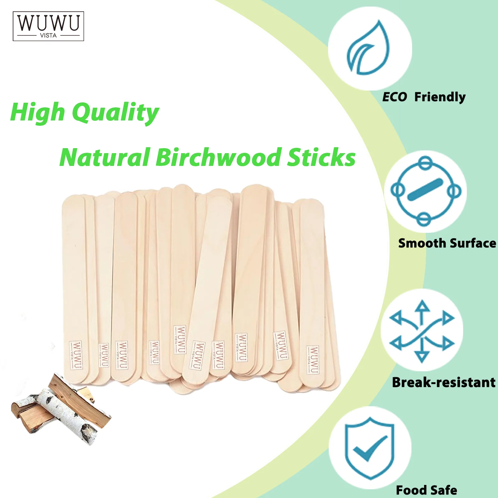 WUWUVISTA 20/60Pcs Disposable Wooden Hair Removal Wooden Tongue Depressors Tattoo Waxing Spatula Stick For Beauty Tools