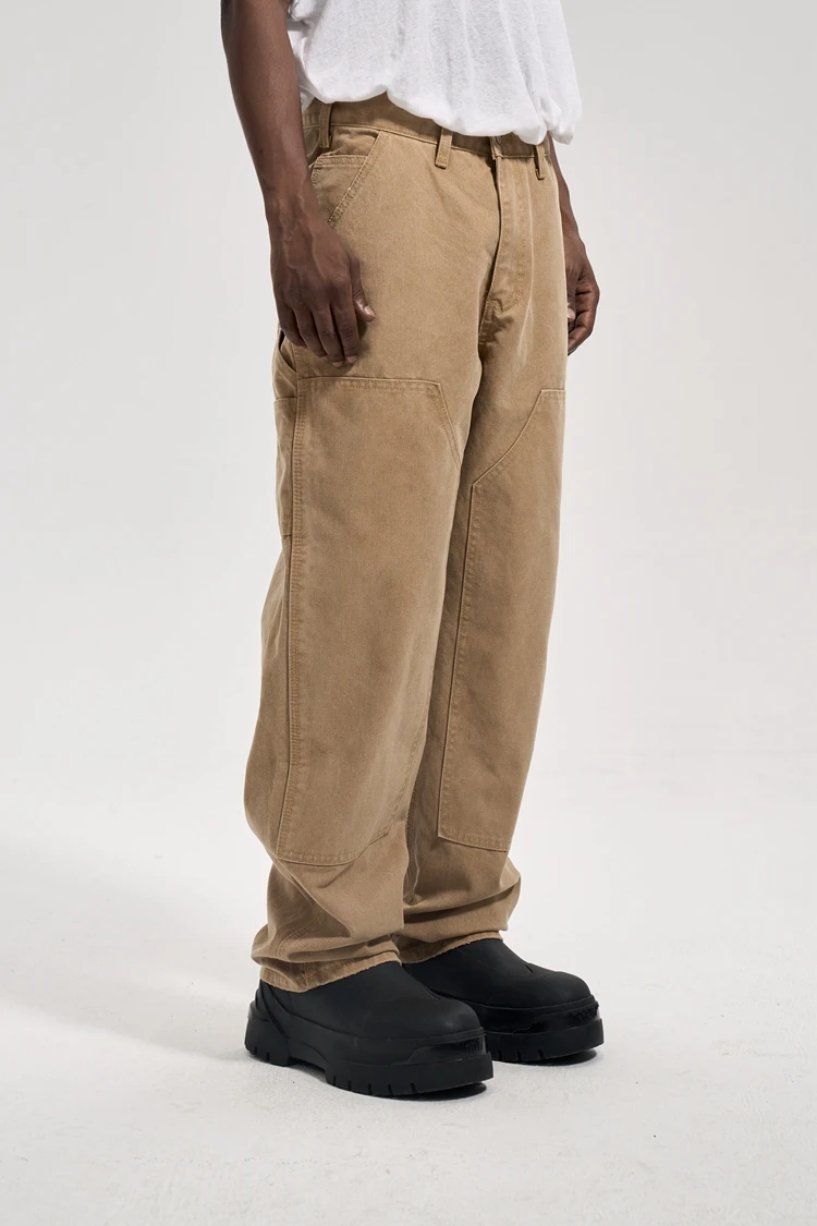 High Street multi-color Wash Made Old Edging Avant-Garde men's Casual Loose Retro Logging Pants