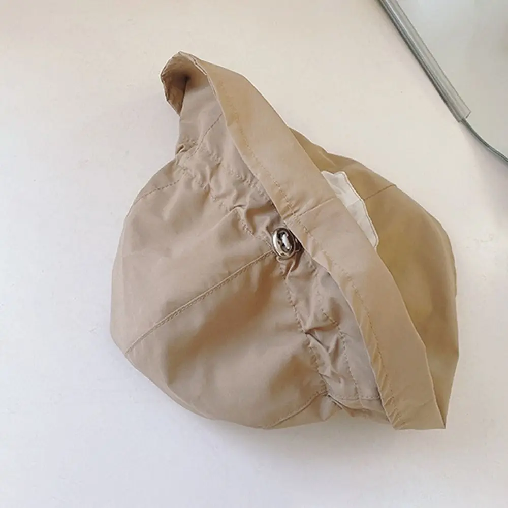 Casual Sun Protection Sunscreen Bucket Hat Cotton Breathable Basin Hat Solid Color Quick Drying Beach Cap for Spring Summer