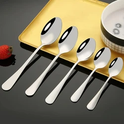 12Pcs 13.3CM Portable Stainless Steel Multipurpose Spoon High Quality Dessert Spoon Coffee Cup Surface Polished Coffee Tea Spoon