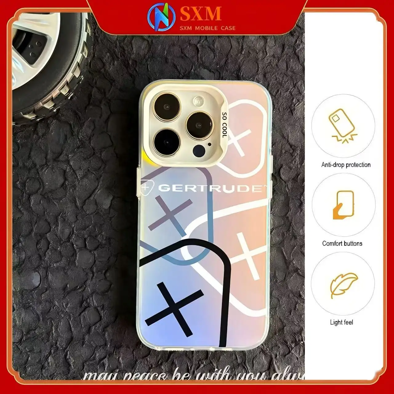

Совместим с красочным многослойным крестообразным чехлом Apple iPhone IMD