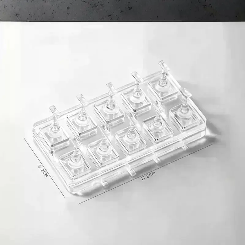 5/10Pcs Transparent Non-Magnetic Nail Display Stand For Acrylic Fake Nails Display Board For Manicure Salon Practice Holder Too
