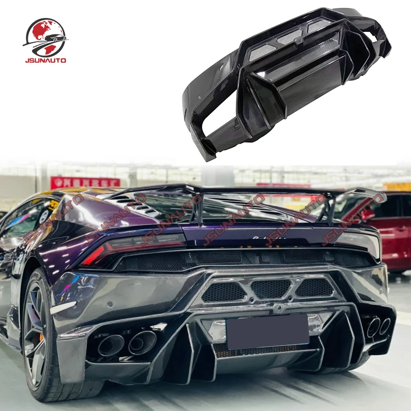 Carbon Part VOR Style Bumper Body Kit Carbon Fiber Rear Bumper For Huracan LP610 LP580 Rear Diffuser Lip