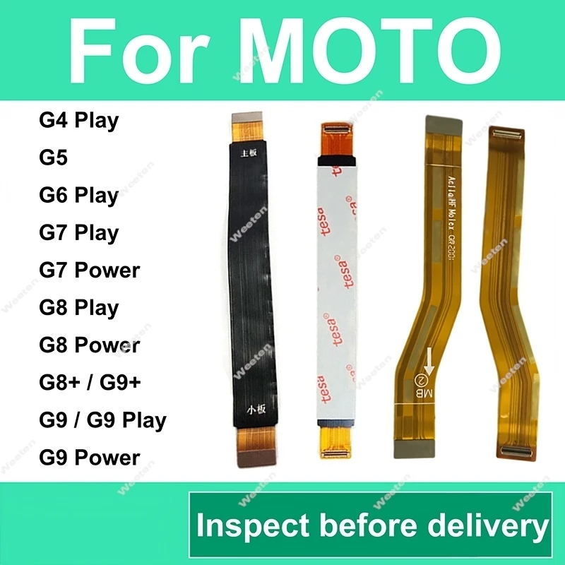 Cabo Flexível da Placa Principal LCD para Motorola Moto G4 G5 G6 G7 G8 G9 Power Play Plus, Peça de Reposição para Reparo da Placa Principal