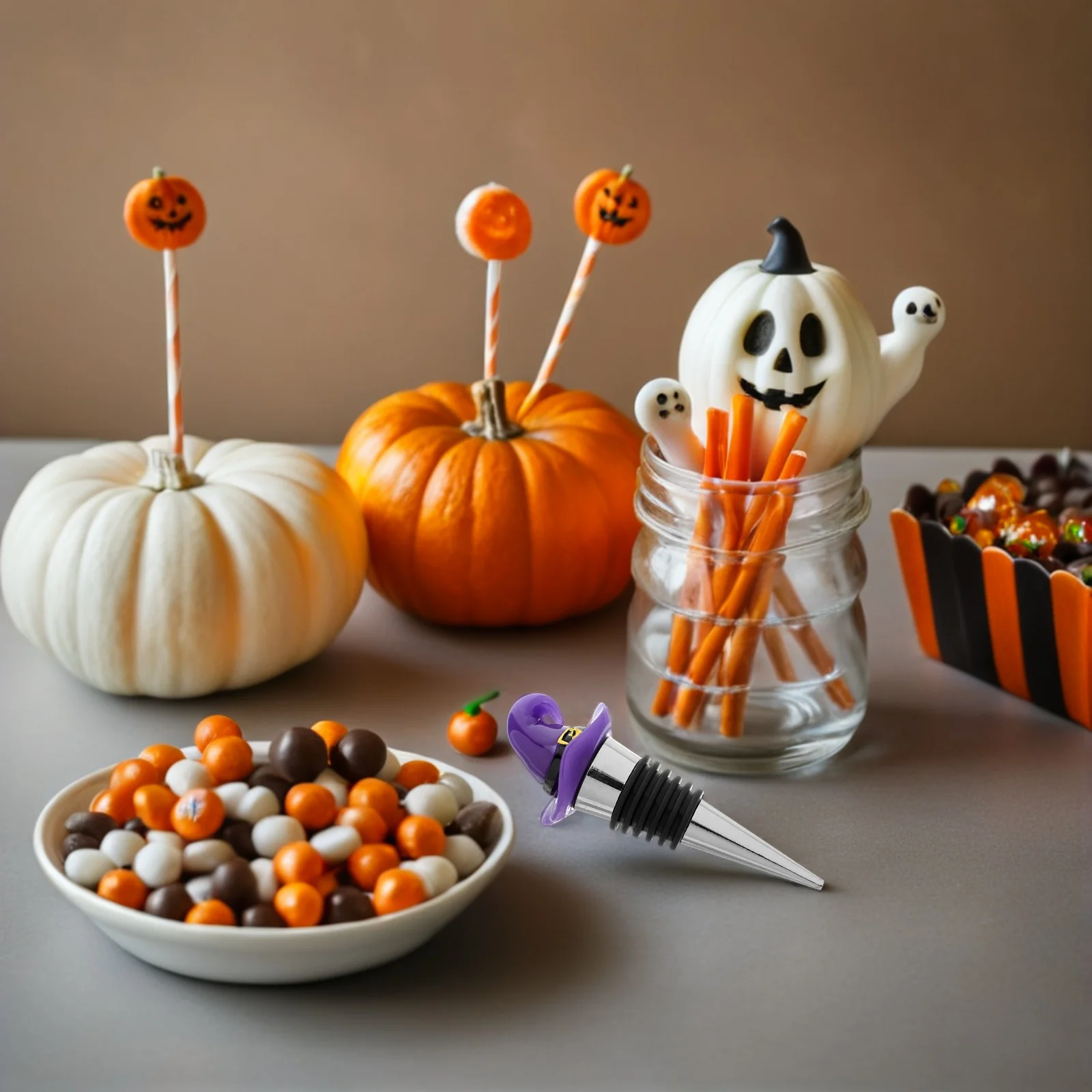 

2 Pcs Witch Hat Wine Bottle Plug Drink Stopper Sealer for Cute Decorative Glass Beverage Airtight Halloween