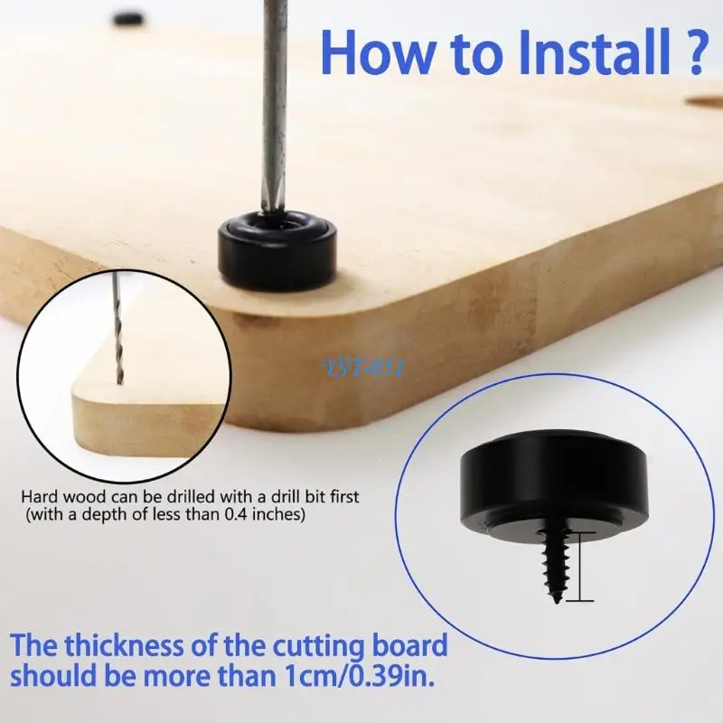 E15A Multipurpose Aluminum Mounting Legs With Rubber Base To Stop Cutting Boards From Slipping Scratch Proof Protectors