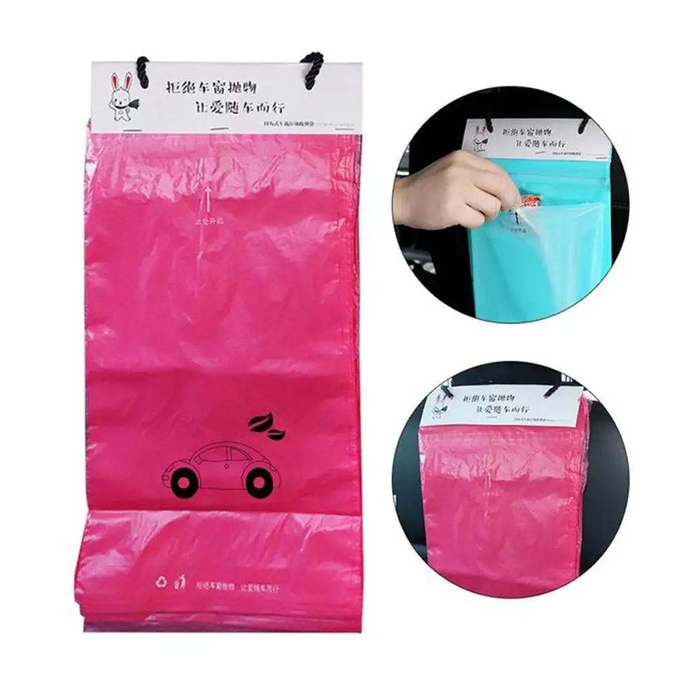 Car Trash Bag Disposable Self-Adhesive Garbage Can For Auto Seat Back Hanging Trash Bag Office Kitchen Garbage Storage Bag view 2