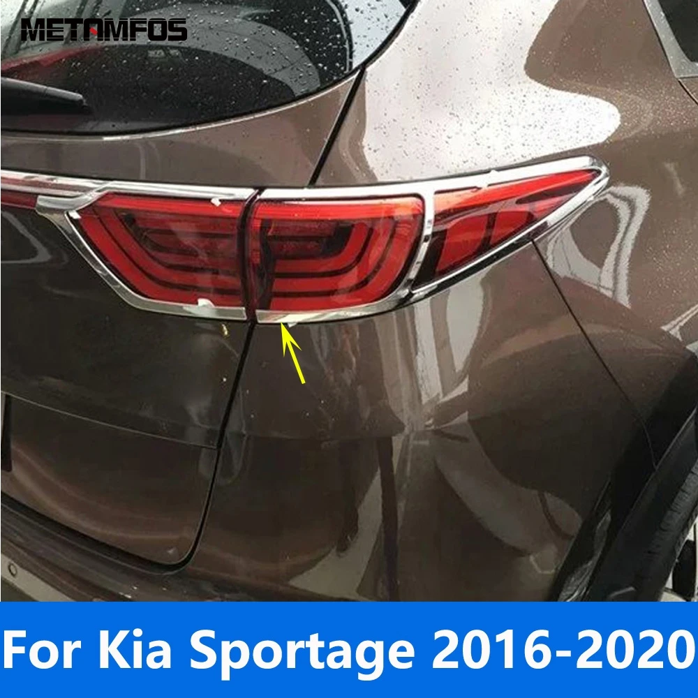 Rear Light Lamp Cover Molding Trim For Kia Sportage 2016 2017 2018 2019 2020 Chrome Taillight Taillamp Protection Accessories