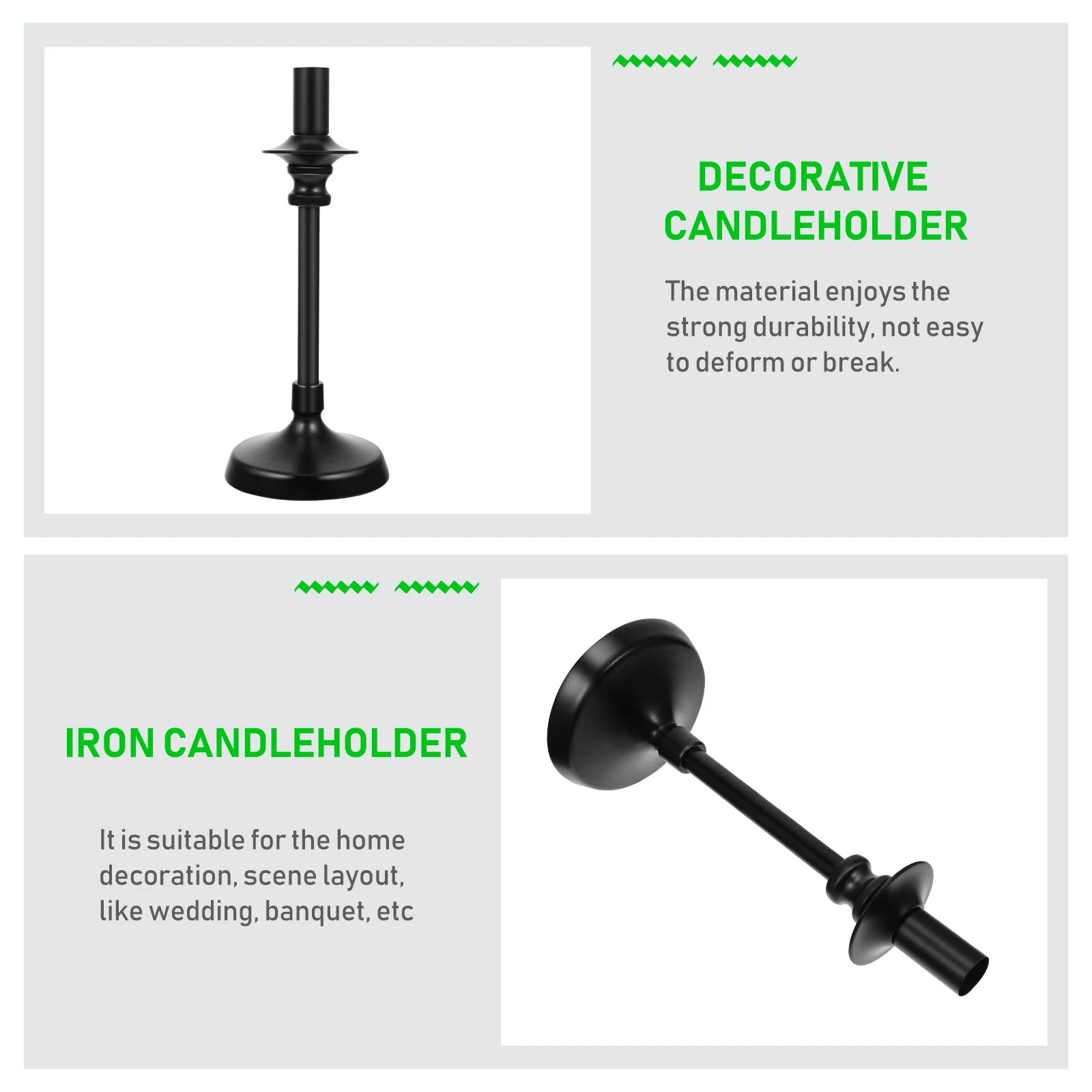1pc Iron Candleholder Retro Decorative Stand Home Wedding Banquet Decoration Creative Shape Classic Table