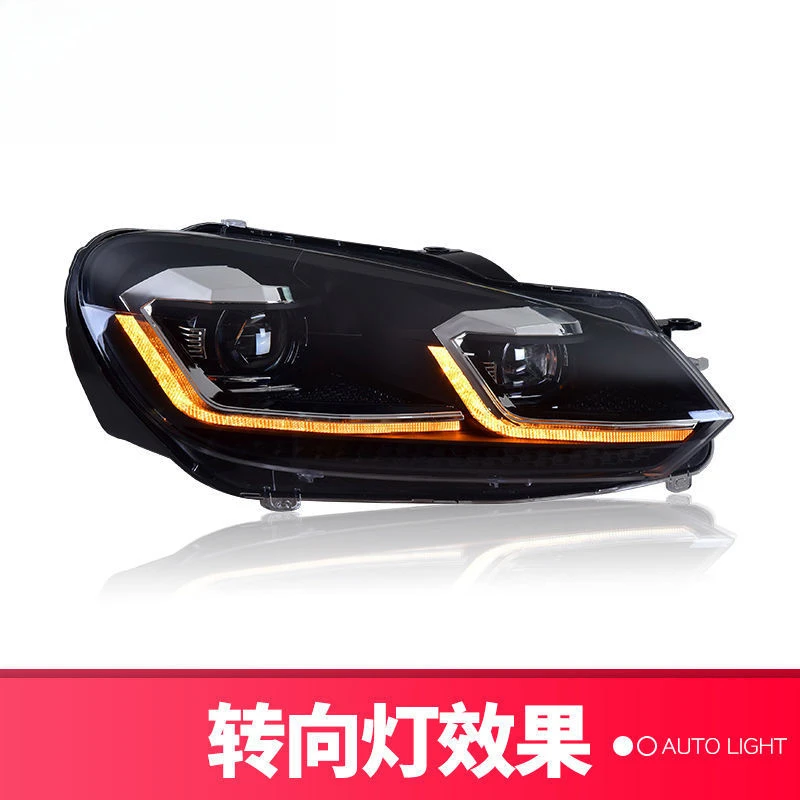 

Фара в сборе для Golf 6, модели 2010-2012 годов, с модифицированными дневными ходовыми огнями, динамическим поворотником и LED-линзой