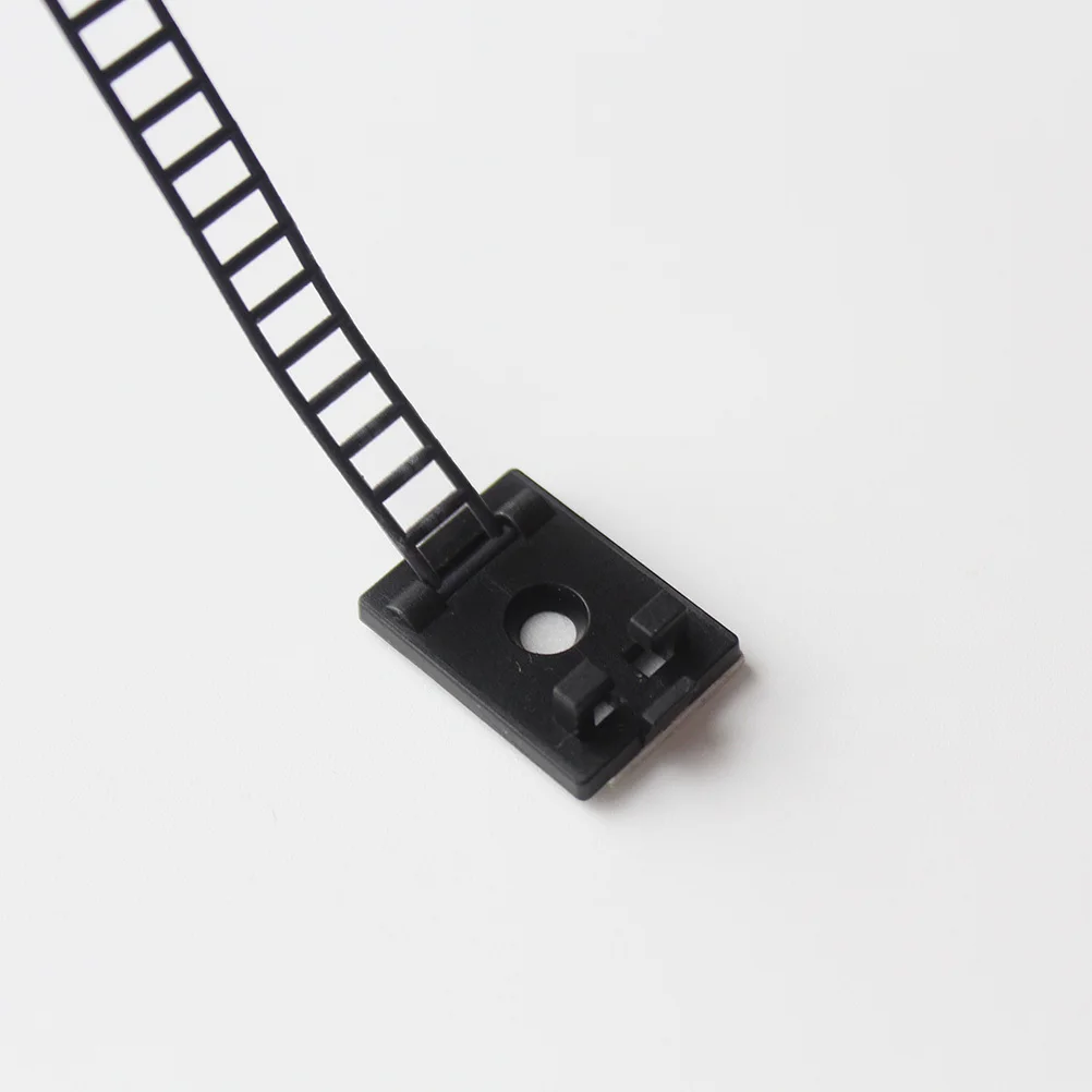 

200Pcs Wire Ties Self Adhesive Cable Clamp Organizer Cord Management Holder Black Cable Ties Holder Wire Clamp