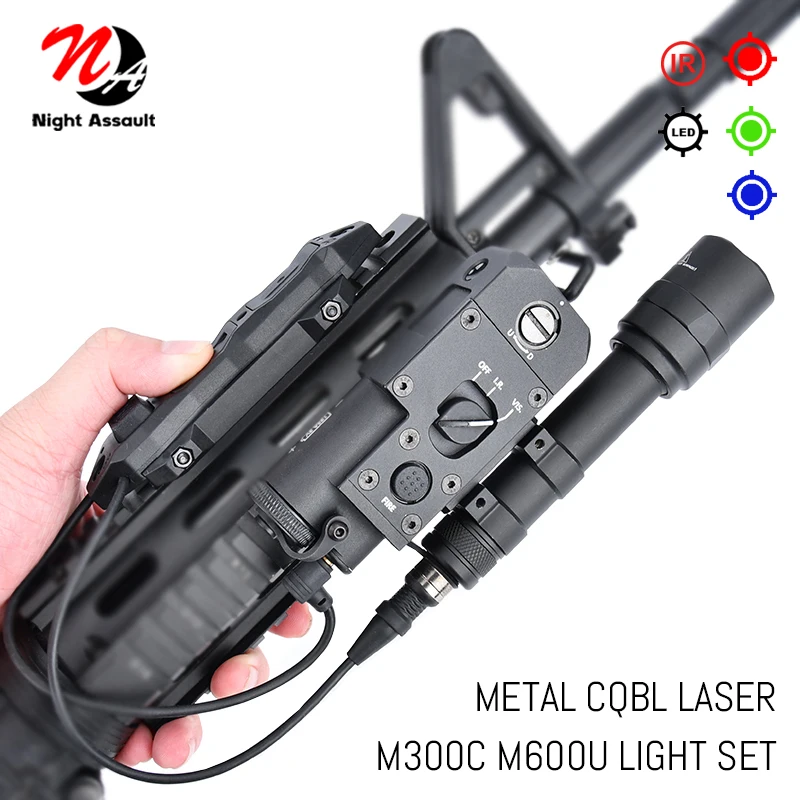 All Metal Surefir M300C M600U CQBL 1 Flashlight With Dual Fuction Switch Tactical Airsoft LED Hunting Weapon Light Laser