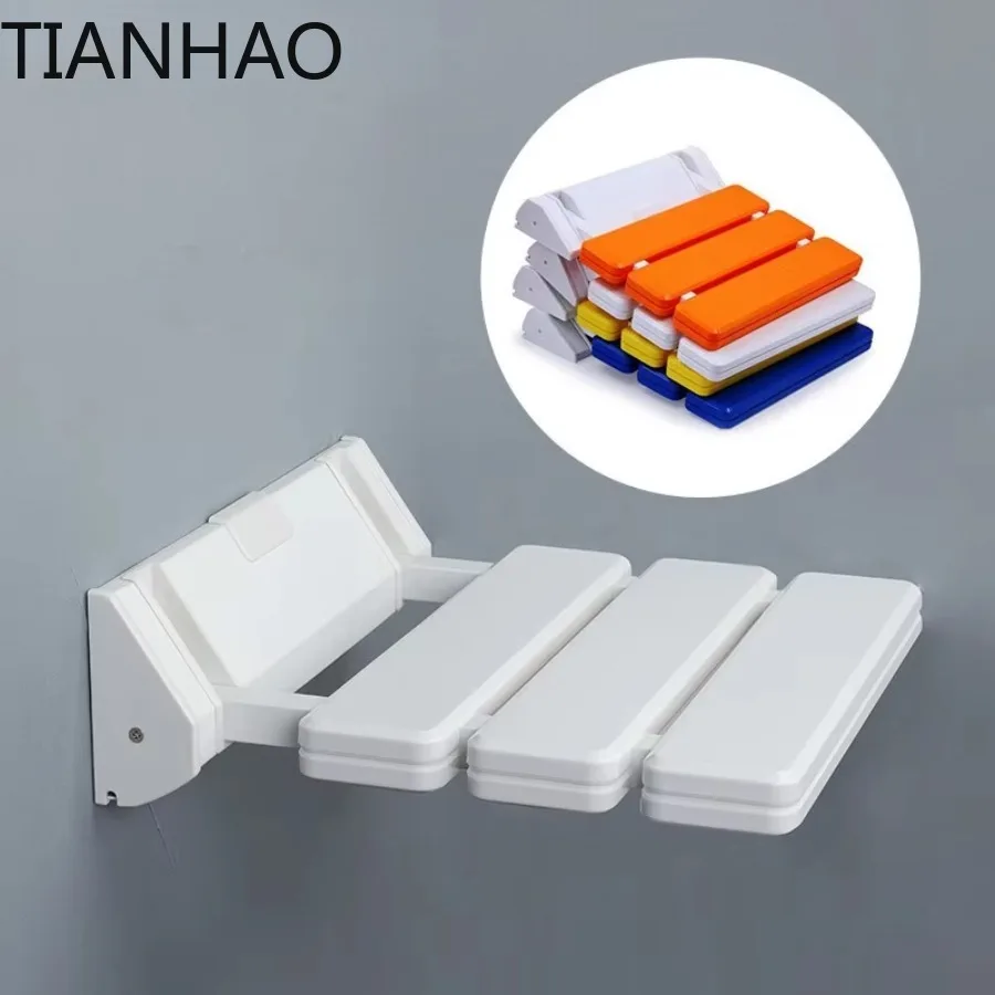 Wall Mounted Shower Seats Bathroom Blue Shower Folding Chair Bath Chair Elderly Shower Spa Toilet  Bench Stool
