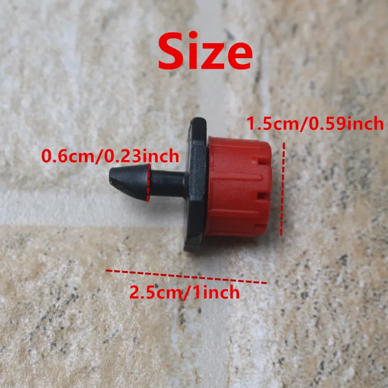30-250pcs Garden Drip Irrigation Dripper 1/4'' Adjustable Watering System Emitter Nozzle 4/7mm Hose for Greenhouse Flower