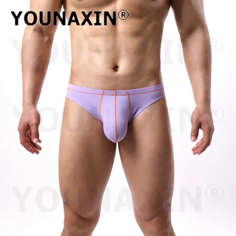 YOUNAXIN 6 Pcs Men's Sexy Low Rise Japanese Style Triangular Briefs Color Block Big Bulge Pouch Comfort Underwear Panties M-2XL