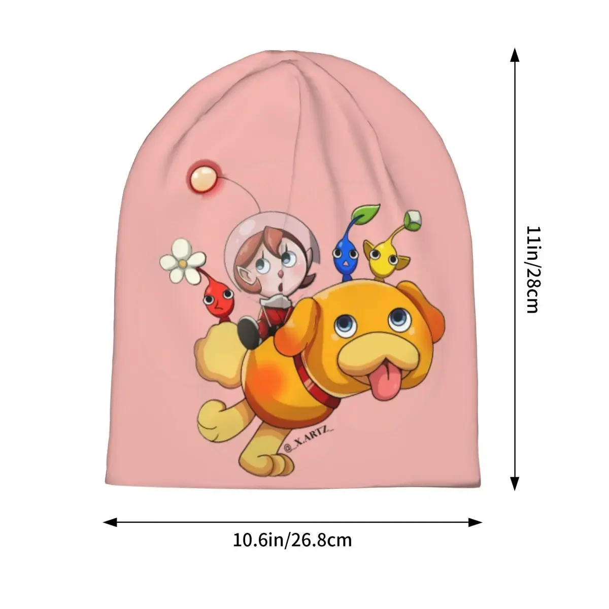 Pikmin Game Skullies Kawaii Dog Bonnet Hat Men Fashion Warm Dual-use Bonnet Knitting Hats