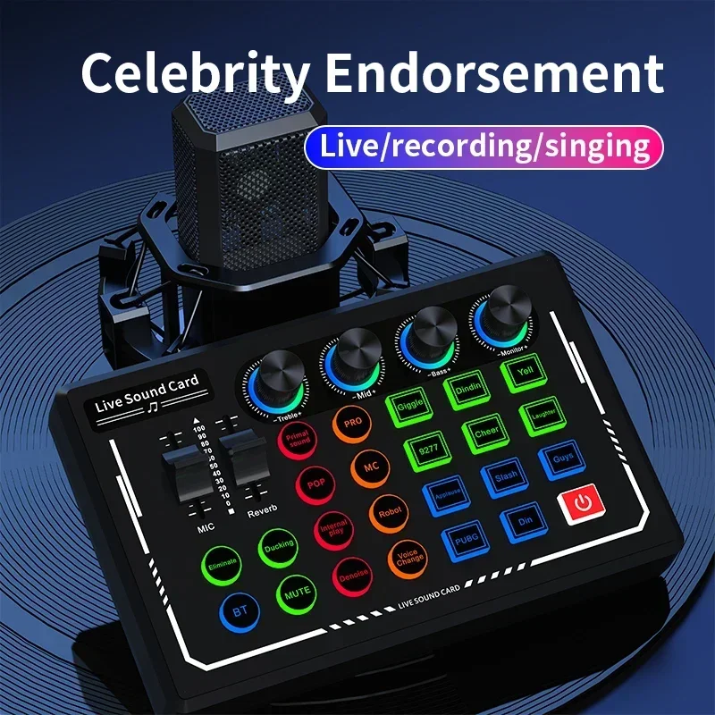 

V88 Live Sound Card Mixer USB External Sound Card Network Anchor Interface Type for Mobile Phone Channels