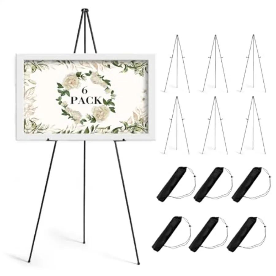Easel Stand for Sign Pack Portable Easel for Painting Foldable Black Metal Easel Display Stand Poster Holder Adjustable Sign St
